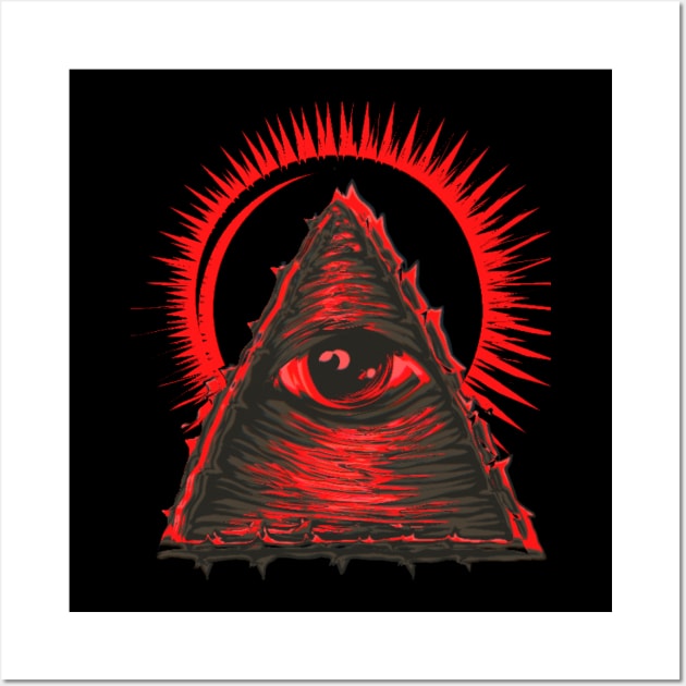 THE ALL SEEING EYE RED Wall Art by LoveMoneyHateGov